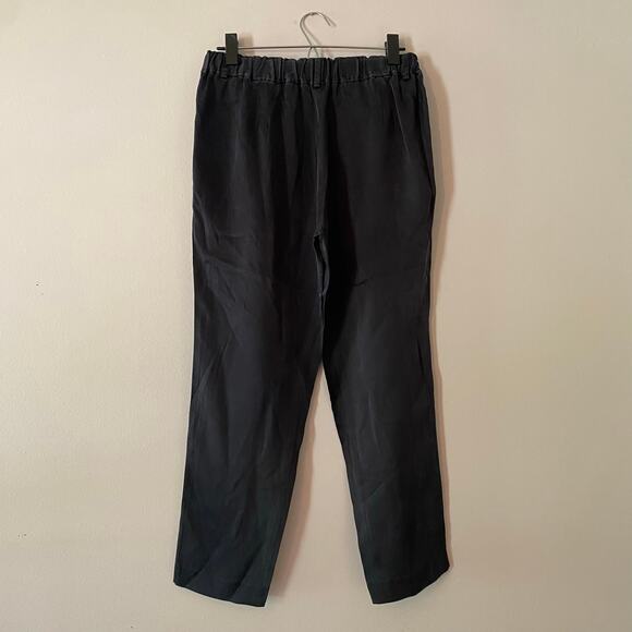 theory Navy Blue 100% Silk Trouser Pants Lightweight Minimalist Women size Small - Picture 6 of 10